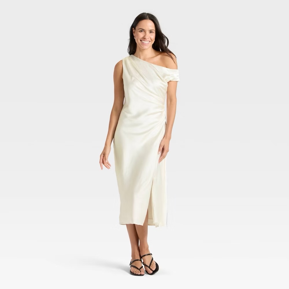 A New Day Cream Satin Dress